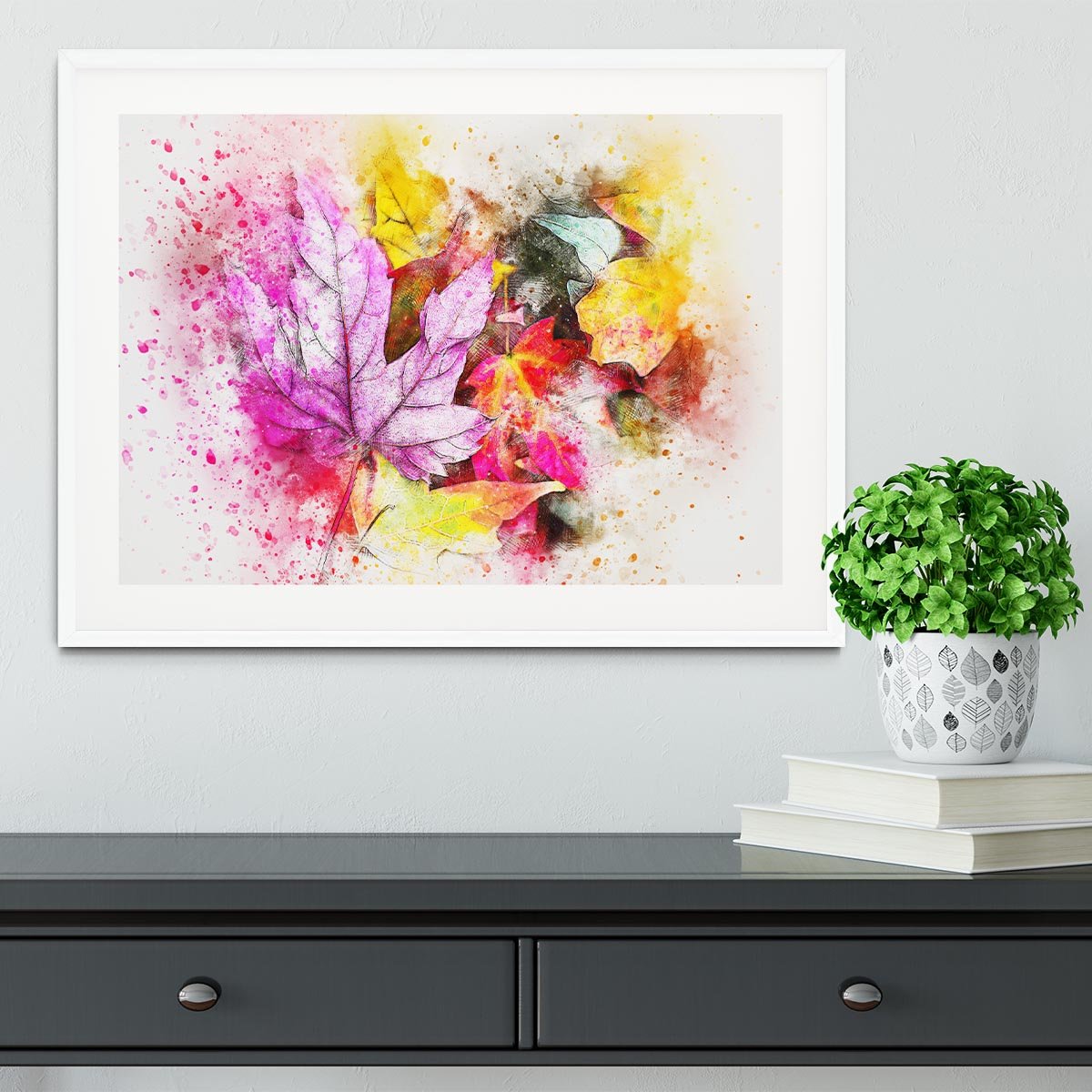 Coloured Leaves Framed Print - Canvas Art Rocks - 5