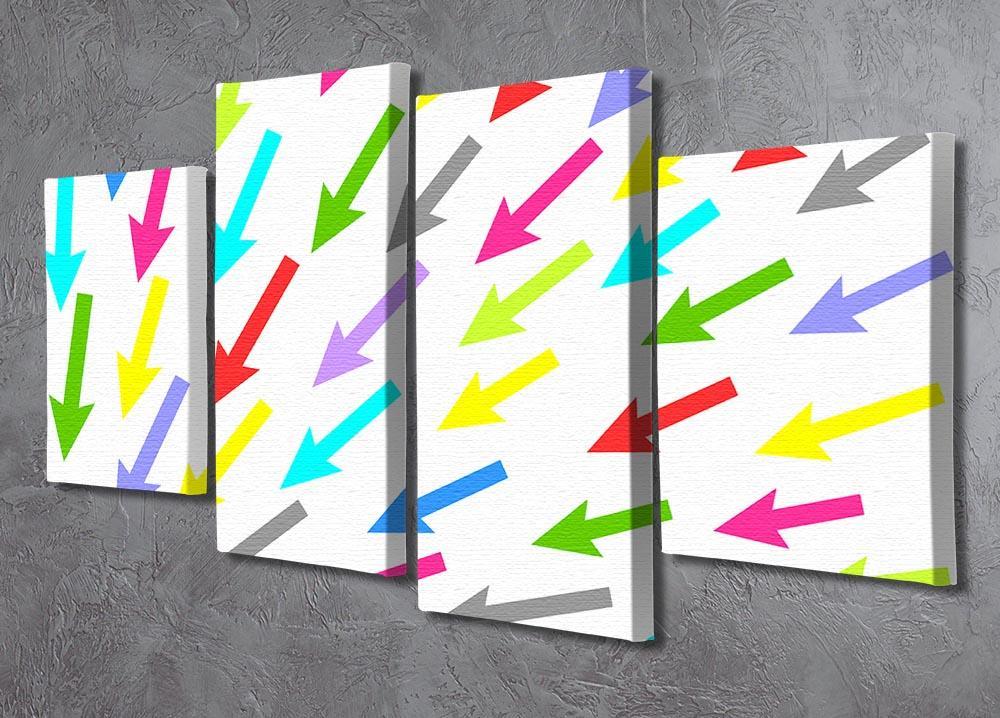 Colourful Arrows - White 4 Split Panel Canvas - Canvas Art Rocks - 2