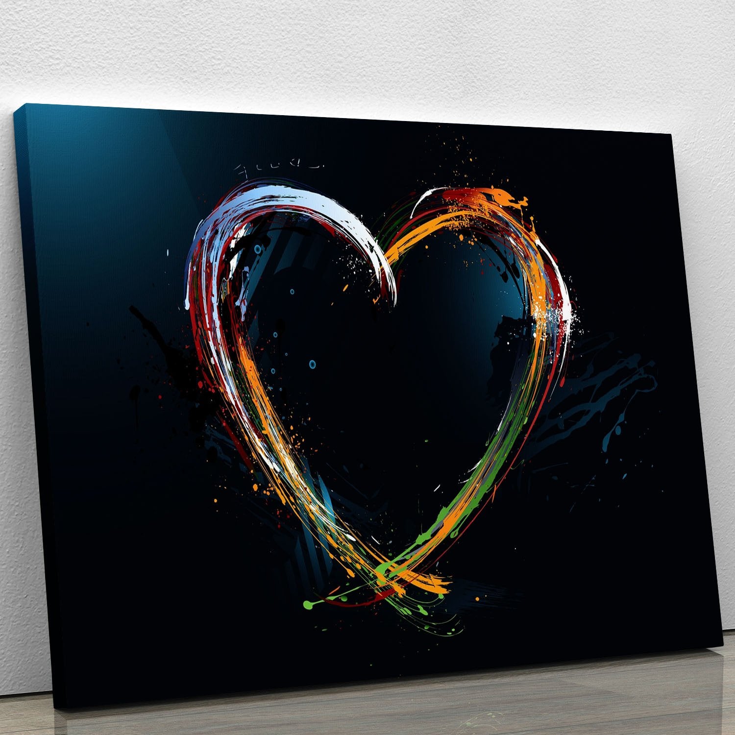 Colourful Love Heart Canvas Print or Poster