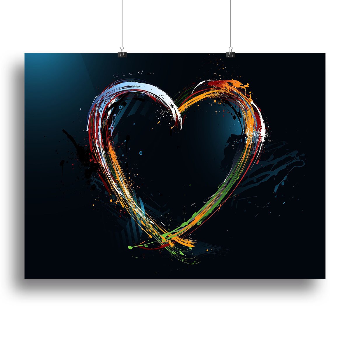 Colourful Love Heart Canvas Print or Poster