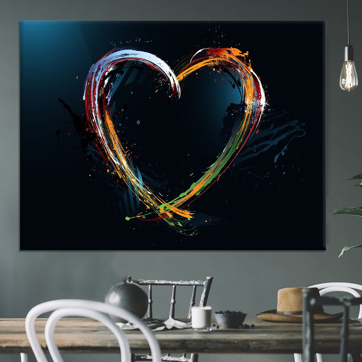 Colourful Love Heart Canvas Print or Poster