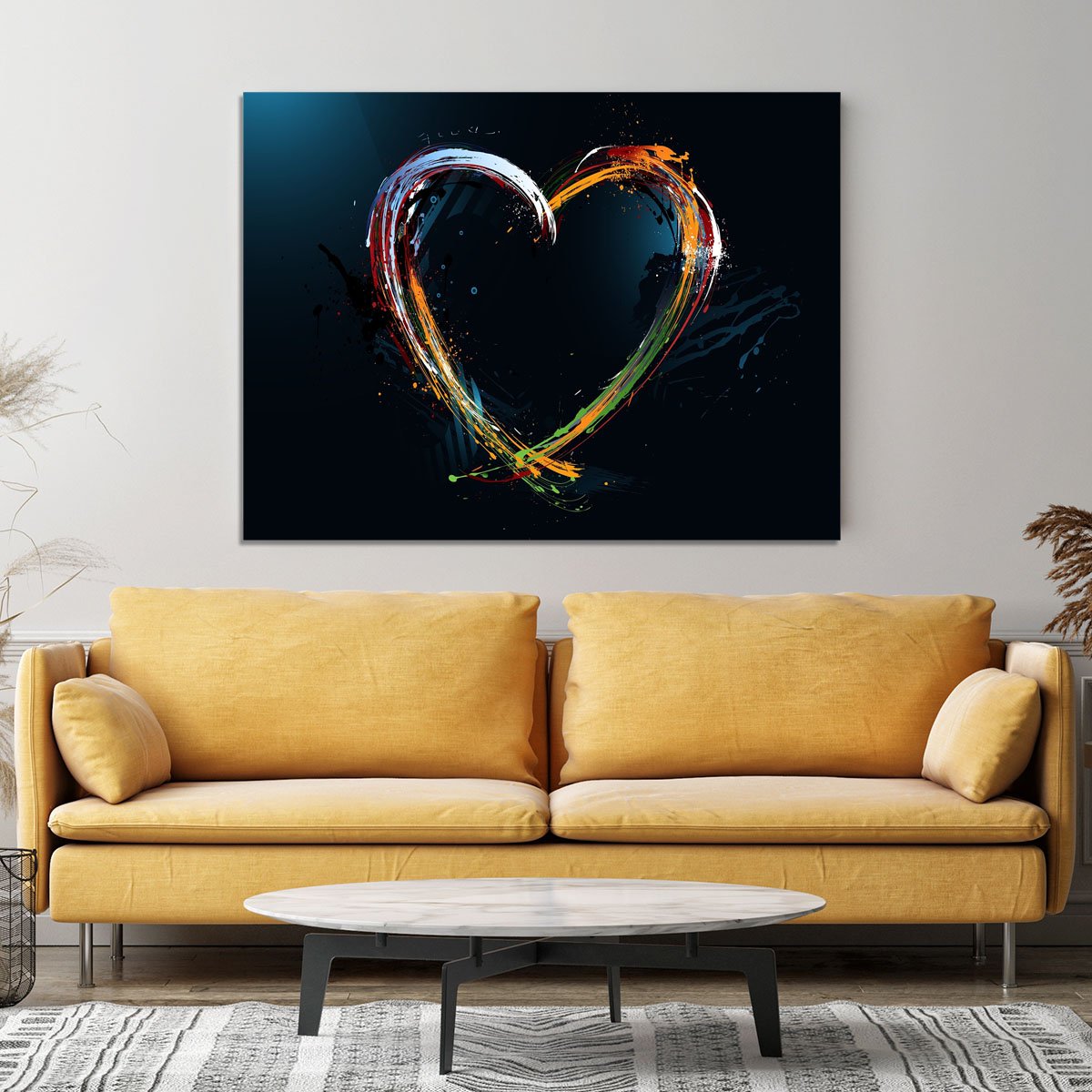 Colourful Love Heart Canvas Print or Poster