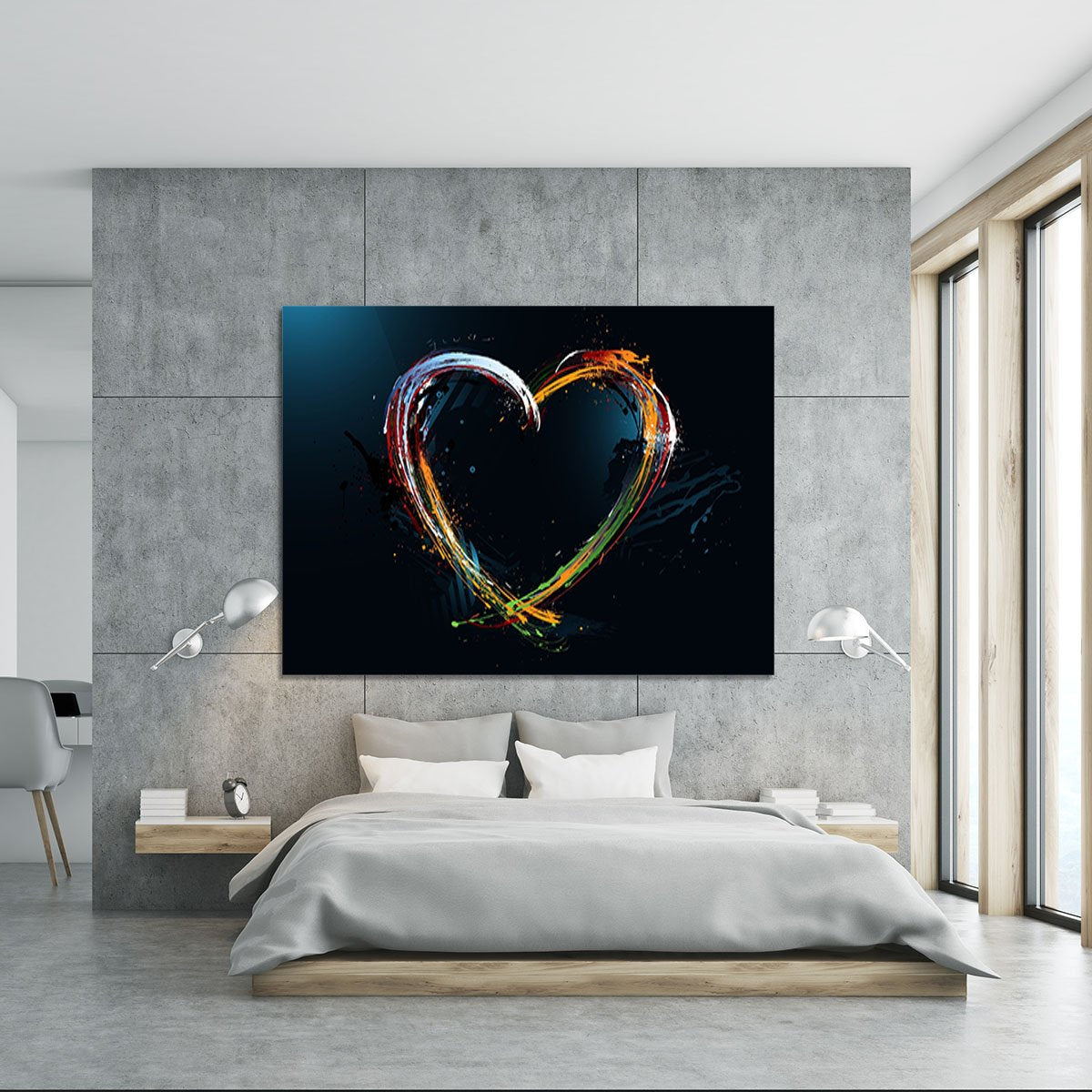 Colourful Love Heart Canvas Print or Poster