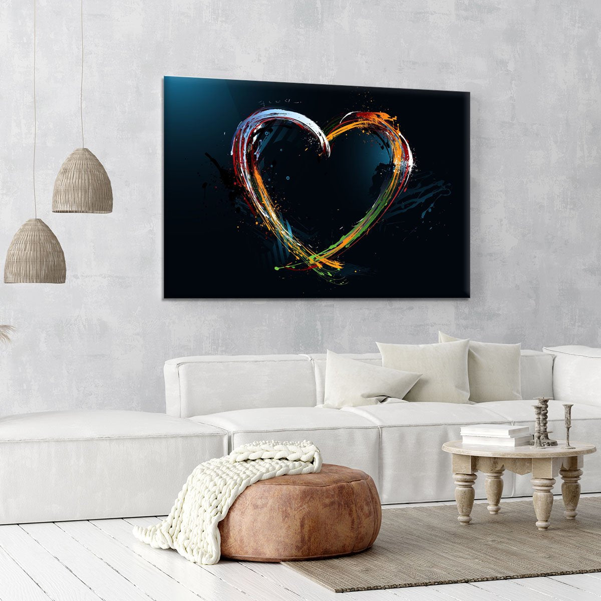 Colourful Love Heart Canvas Print or Poster