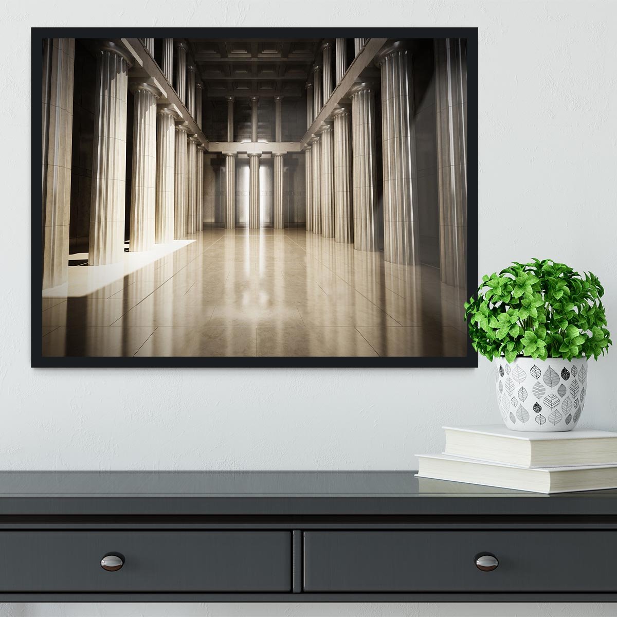 Column interior empty room Framed Print - Canvas Art Rocks - 2
