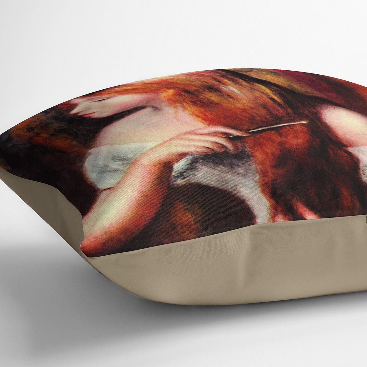 Combing girl by Renoir Throw Pillow