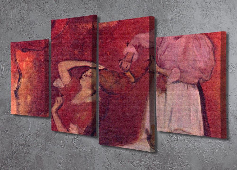 Combing hair by Degas 4 Split Panel Canvas - Canvas Art Rocks - 2