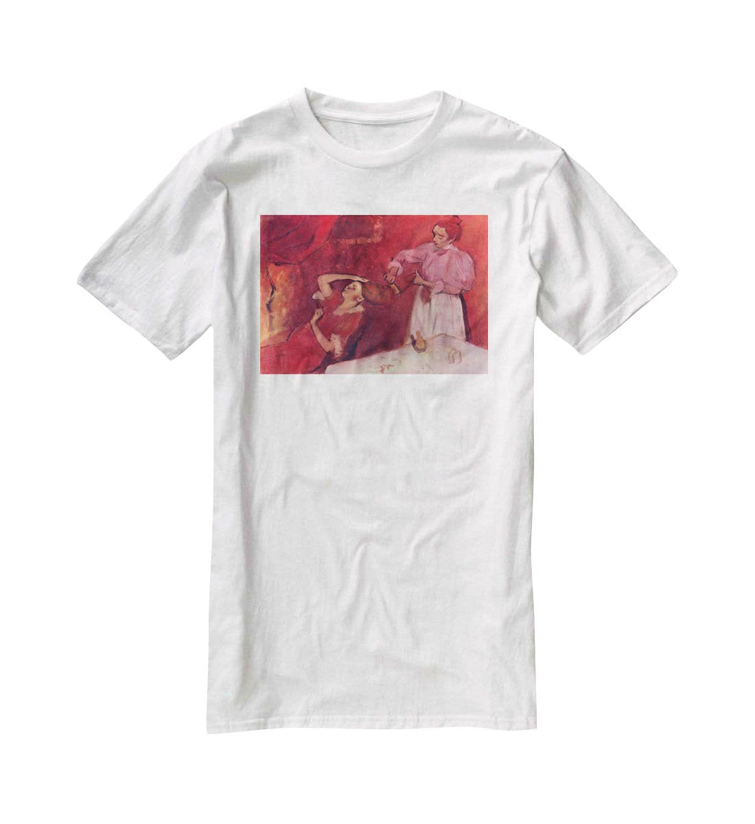 Combing hair by Degas T-Shirt - Canvas Art Rocks - 5