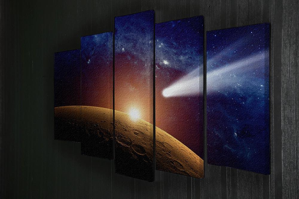 Comet approaching planet Mars 5 Split Panel Canvas - Canvas Art Rocks - 2