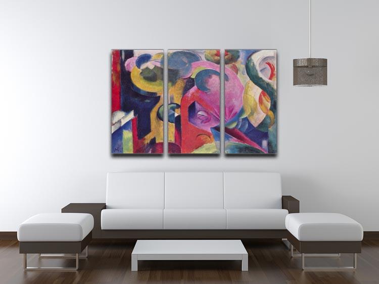 Composition III by Franz Marc 3 Split Panel Canvas Print - Canvas Art Rocks - 3
