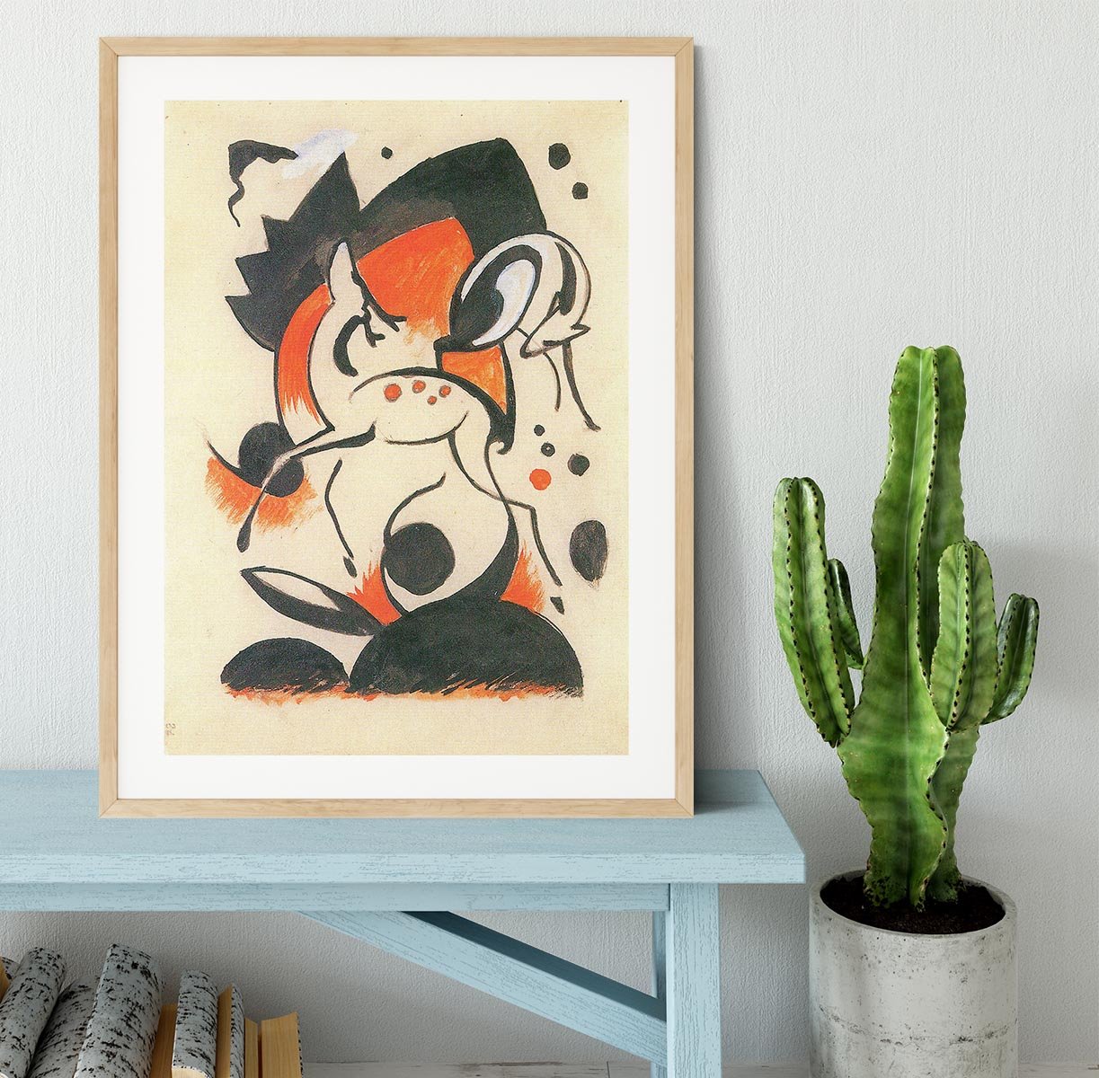 Composition with two deer by Franz Marc Framed Print - Canvas Art Rocks - 3