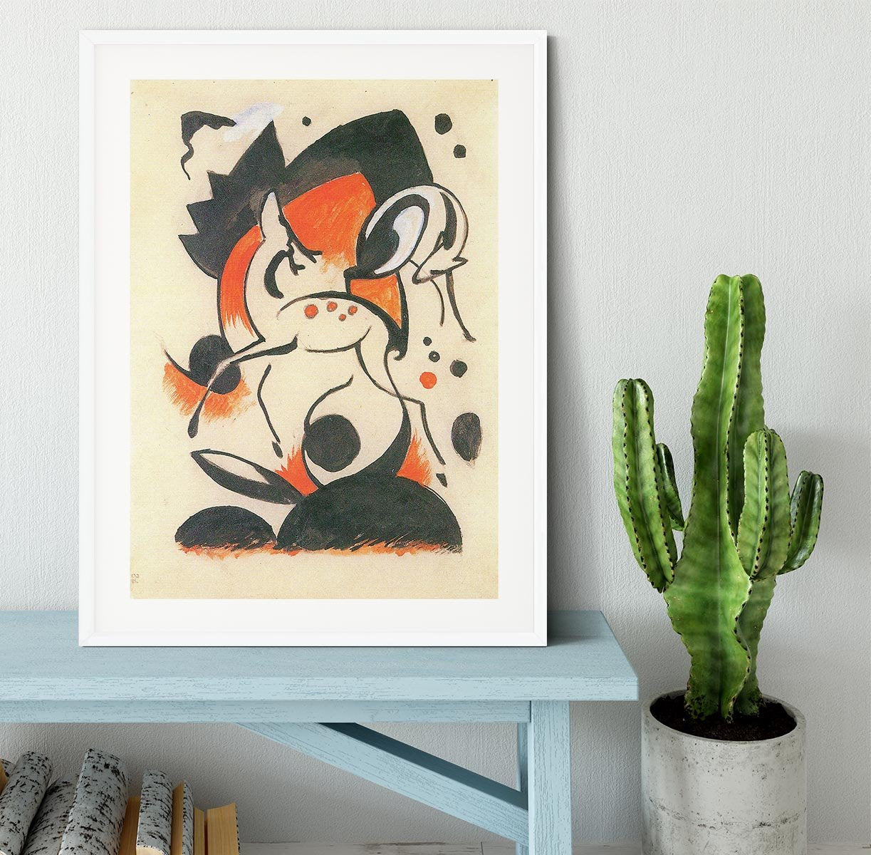 Composition with two deer by Franz Marc Framed Print - Canvas Art Rocks - 5
