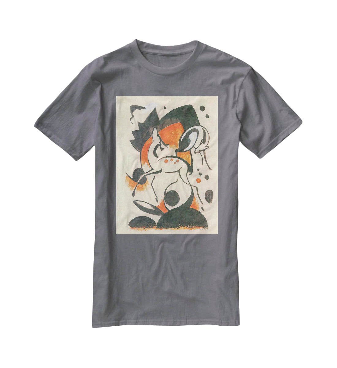 Composition with two deer by Franz Marc T-Shirt - Canvas Art Rocks - 3