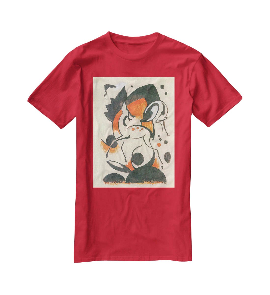 Composition with two deer by Franz Marc T-Shirt - Canvas Art Rocks - 4