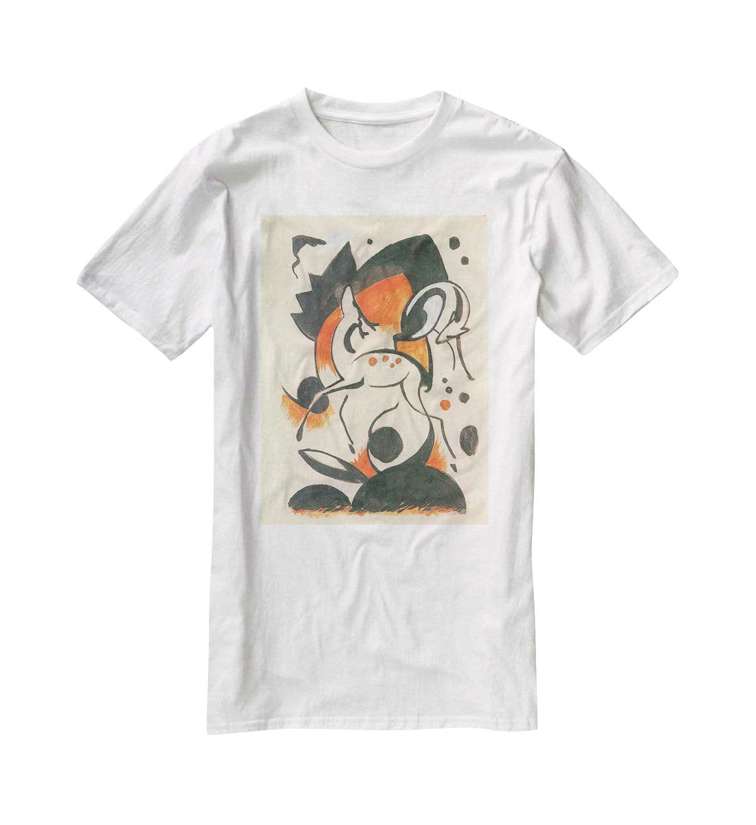Composition with two deer by Franz Marc T-Shirt - Canvas Art Rocks - 5