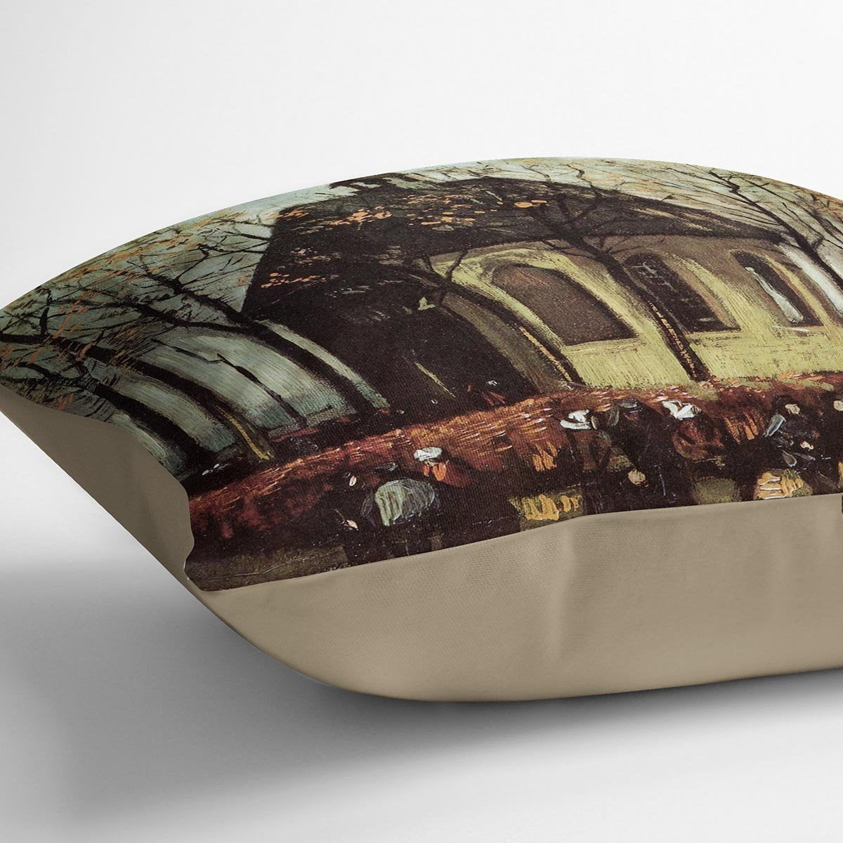Congregation Leaving the Reformed Church in Nuenen by Van Gogh Throw Pillow