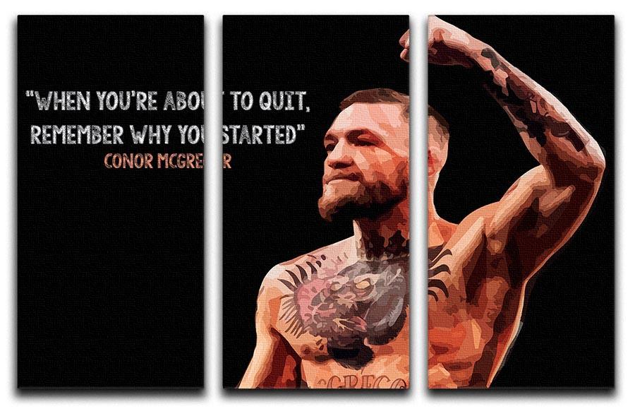 Conor Mcgregor Quit 3 Split Panel Canvas Print - Canvas Art Rocks - 1