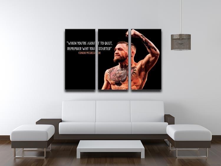 Conor Mcgregor Quit 3 Split Panel Canvas Print - Canvas Art Rocks - 3