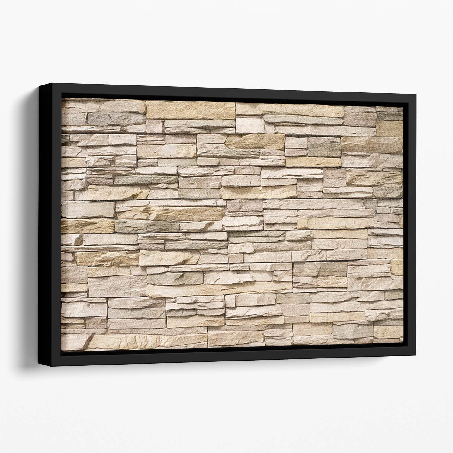 Contemporary stacked stone Floating Framed Canvas