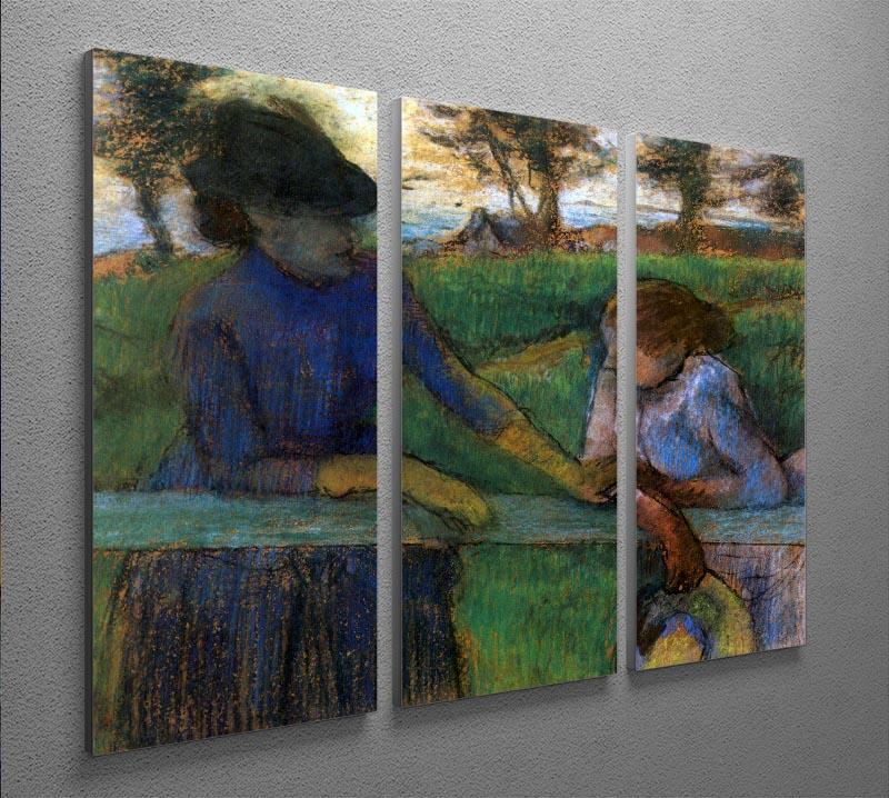 Conversation by Degas 3 Split Panel Canvas Print - Canvas Art Rocks - 2