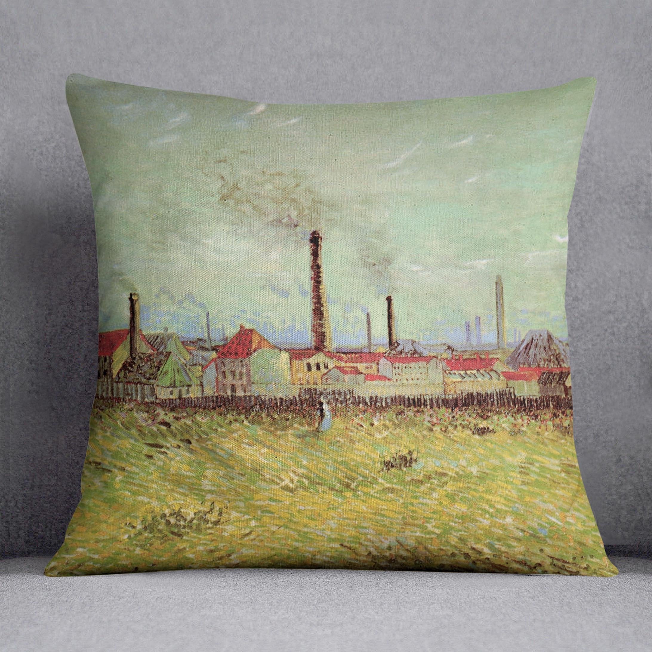 Corner of Voyer d Argenson Park at Asnieres 2 by Van Gogh Throw Pillow