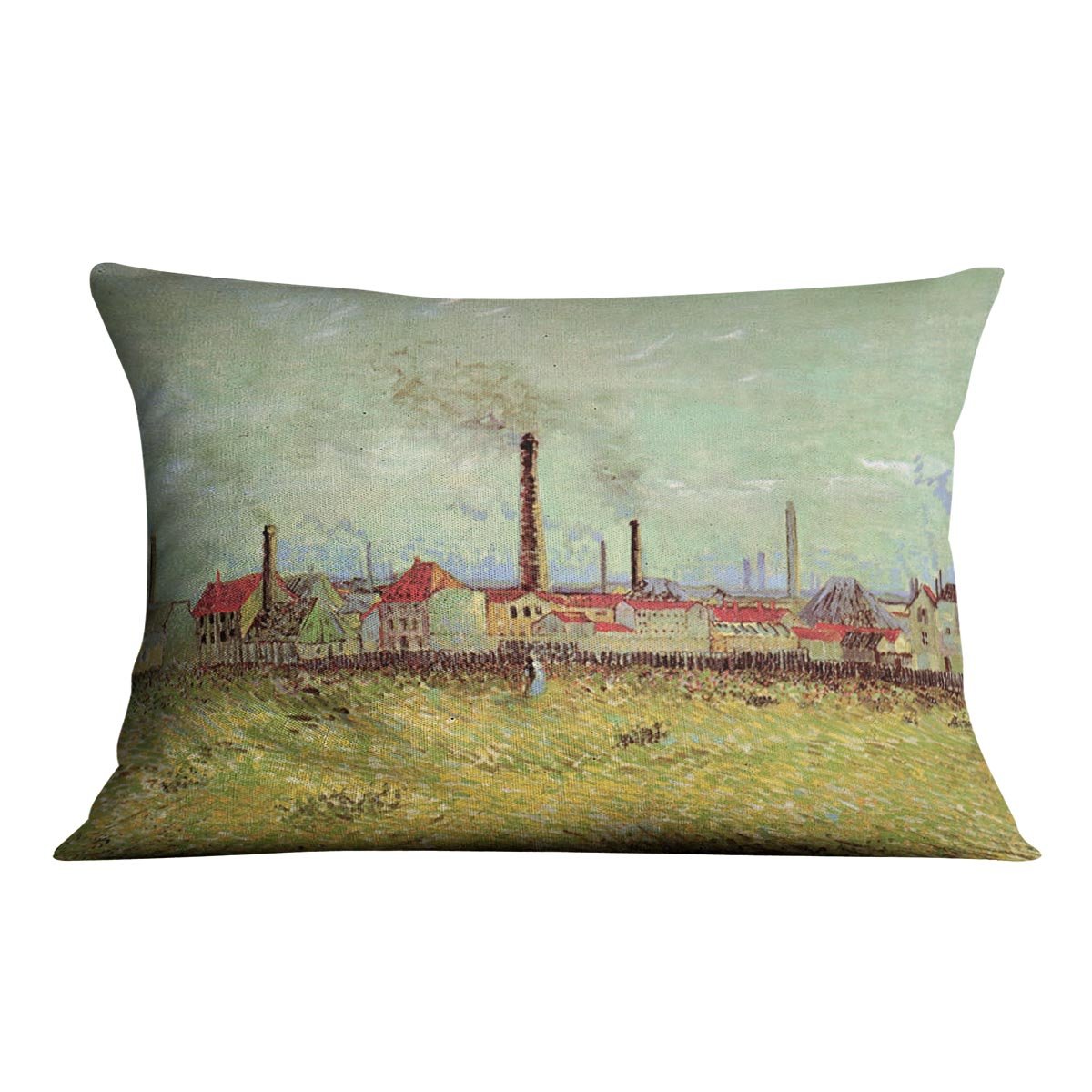 Corner of Voyer d Argenson Park at Asnieres 2 by Van Gogh Throw Pillow