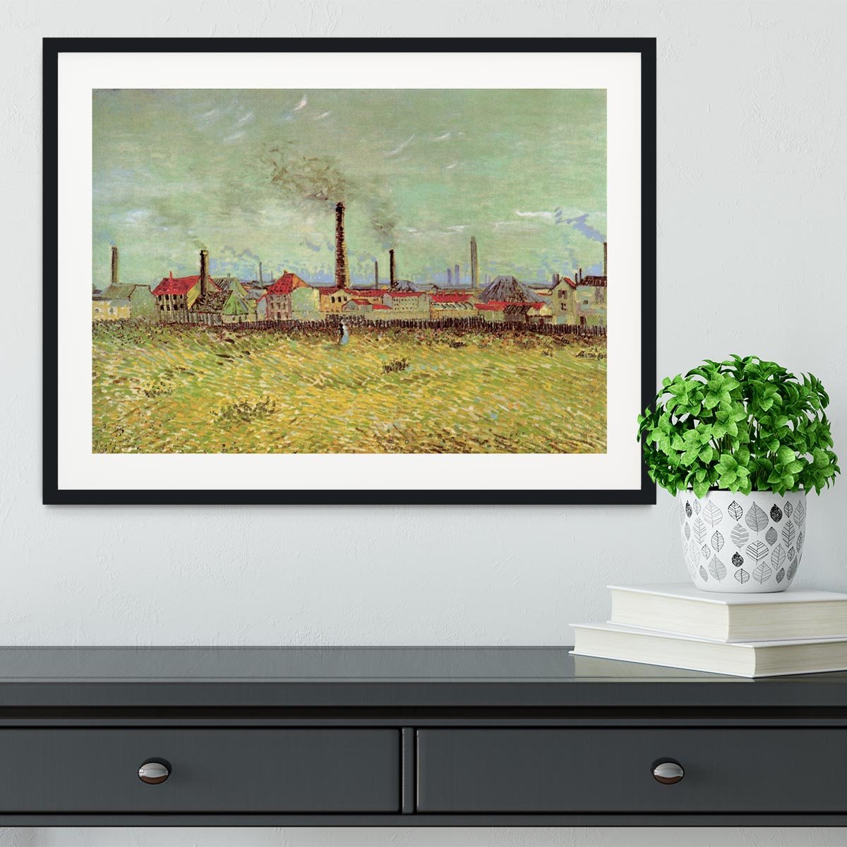 Corner of Voyer d Argenson Park at Asnieres 2 by Van Gogh Framed Print - Canvas Art Rocks - 1