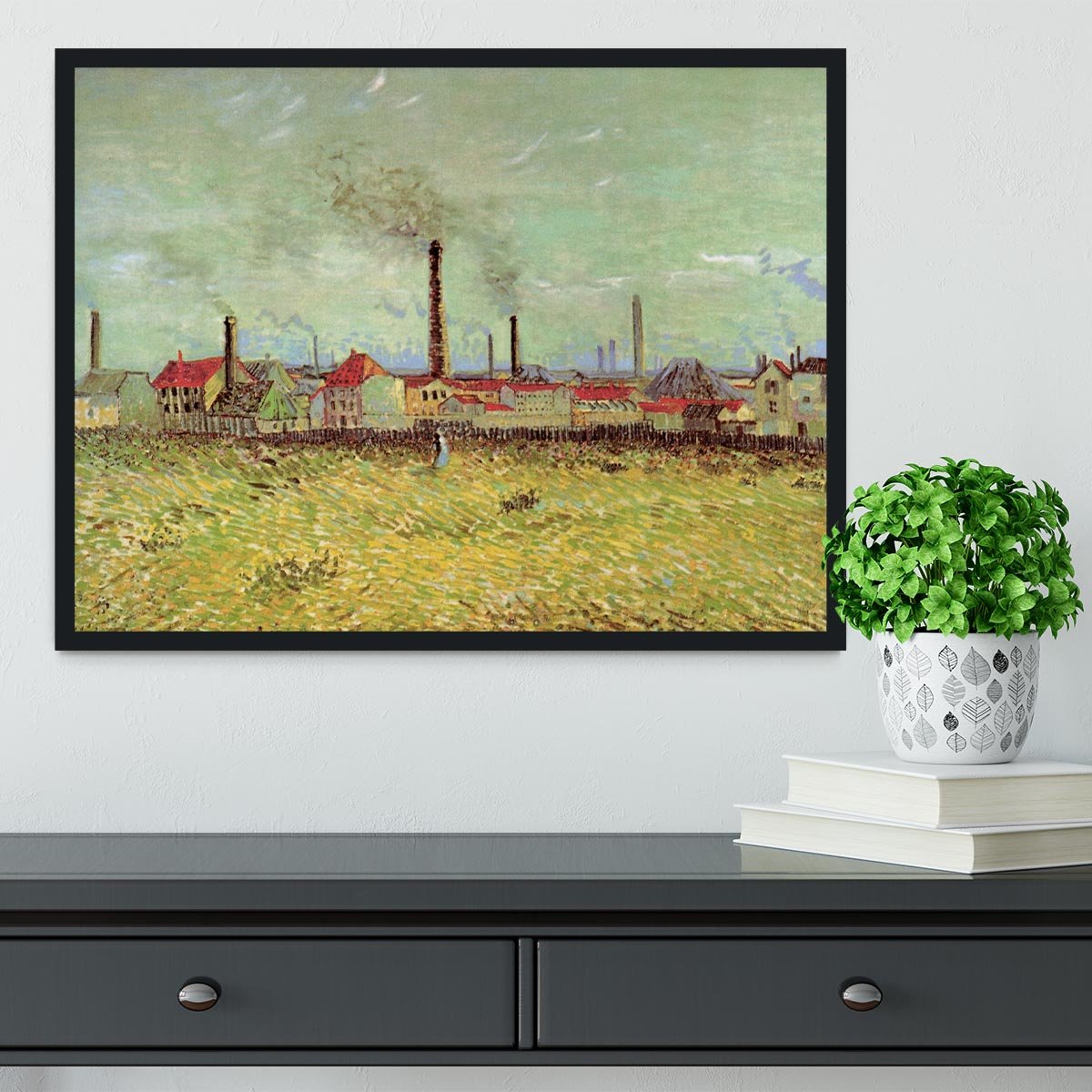 Corner of Voyer d Argenson Park at Asnieres 2 by Van Gogh Framed Print - Canvas Art Rocks - 2