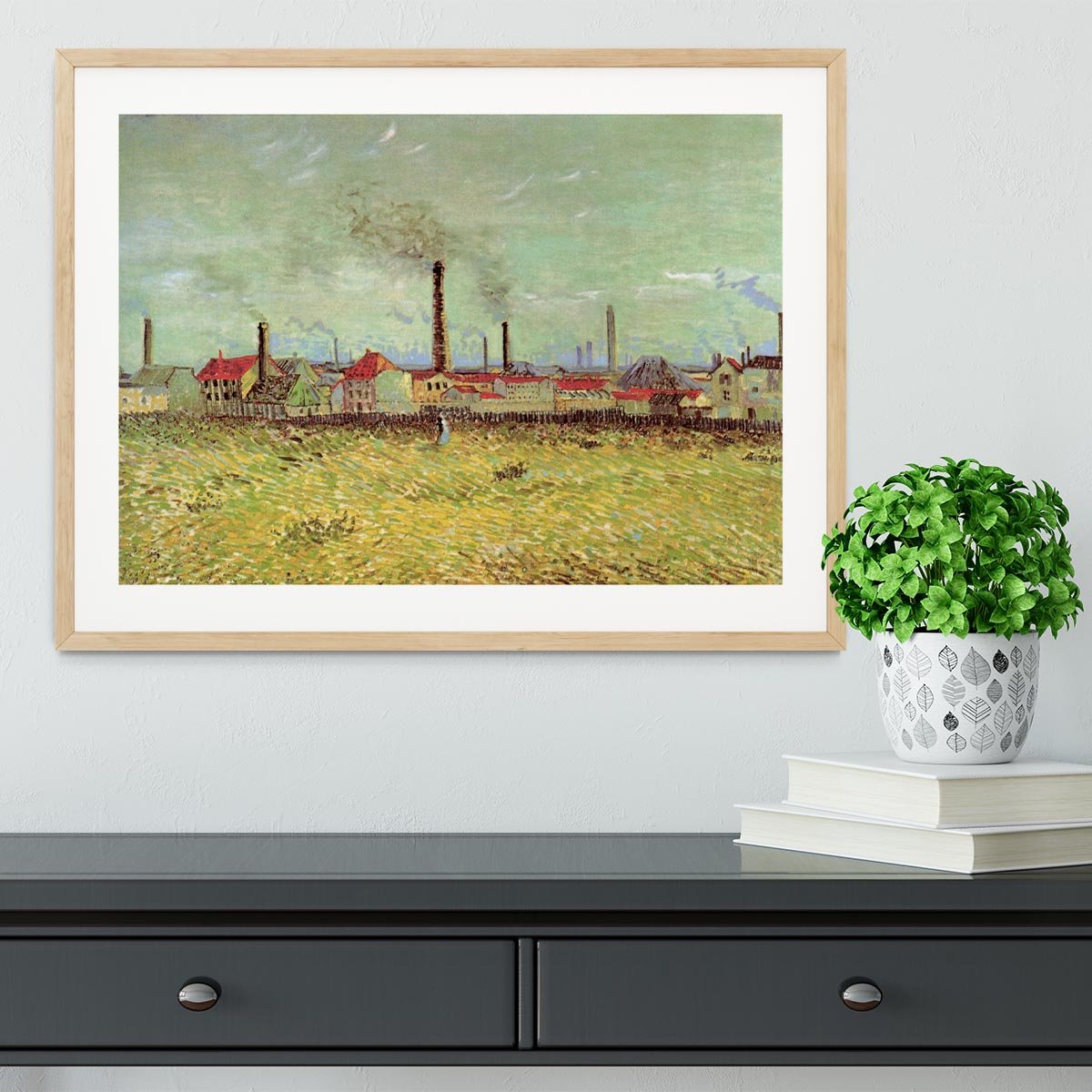 Corner of Voyer d Argenson Park at Asnieres 2 by Van Gogh Framed Print - Canvas Art Rocks - 3