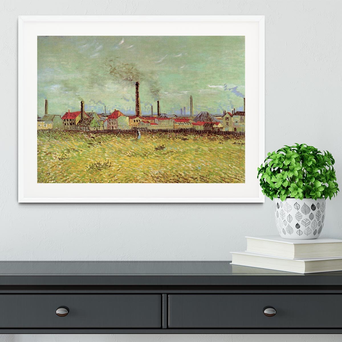 Corner of Voyer d Argenson Park at Asnieres 2 by Van Gogh Framed Print - Canvas Art Rocks - 5