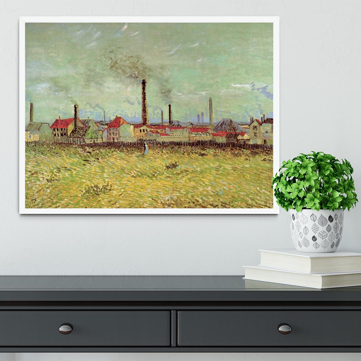 Corner of Voyer d Argenson Park at Asnieres 2 by Van Gogh Framed Print - Canvas Art Rocks -6