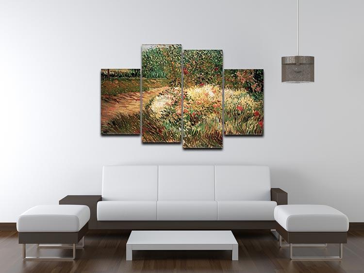 Corner of Voyer d Argenson Park at Asnieres by Van Gogh 4 Split Panel Canvas - Canvas Art Rocks - 3