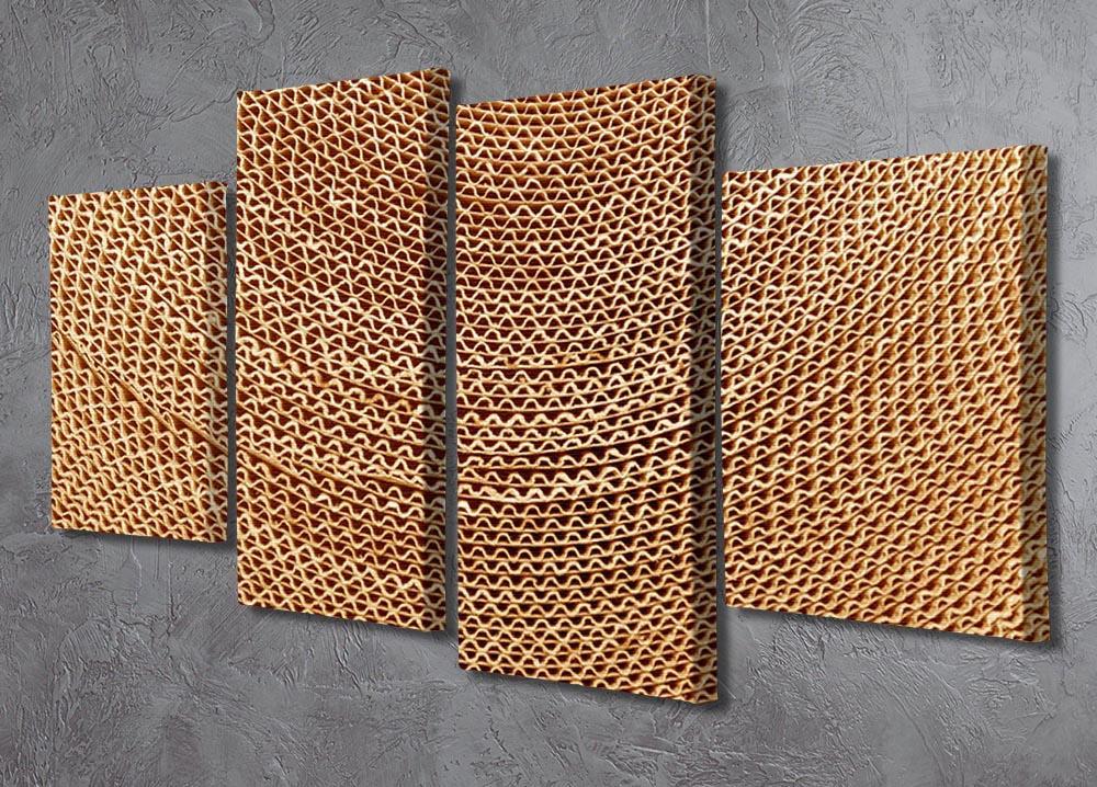 Corrugated cardboard abstract 4 Split Panel Canvas  - Canvas Art Rocks - 2