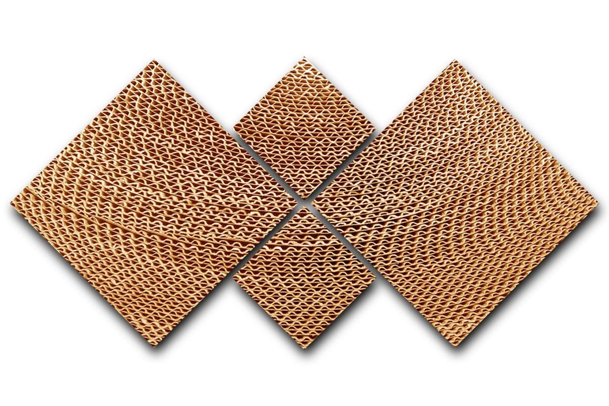 Corrugated cardboard abstract 4 Square Multi Panel Canvas  - Canvas Art Rocks - 1