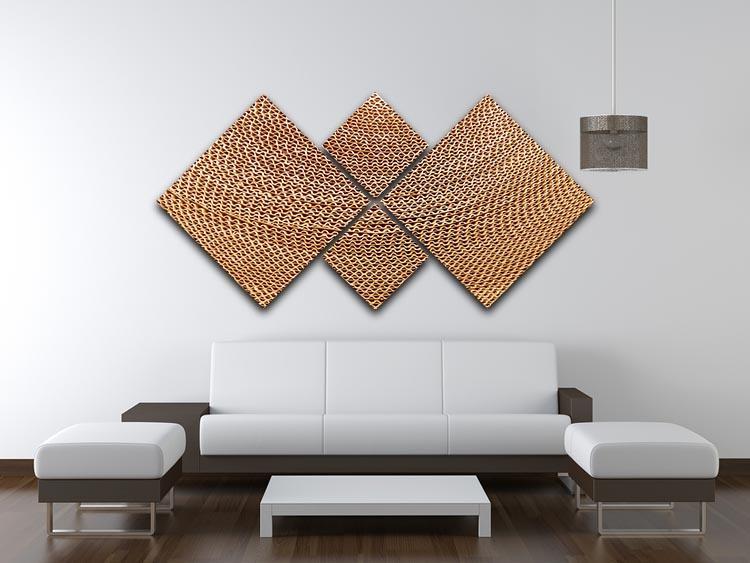 Corrugated cardboard abstract 4 Square Multi Panel Canvas  - Canvas Art Rocks - 3