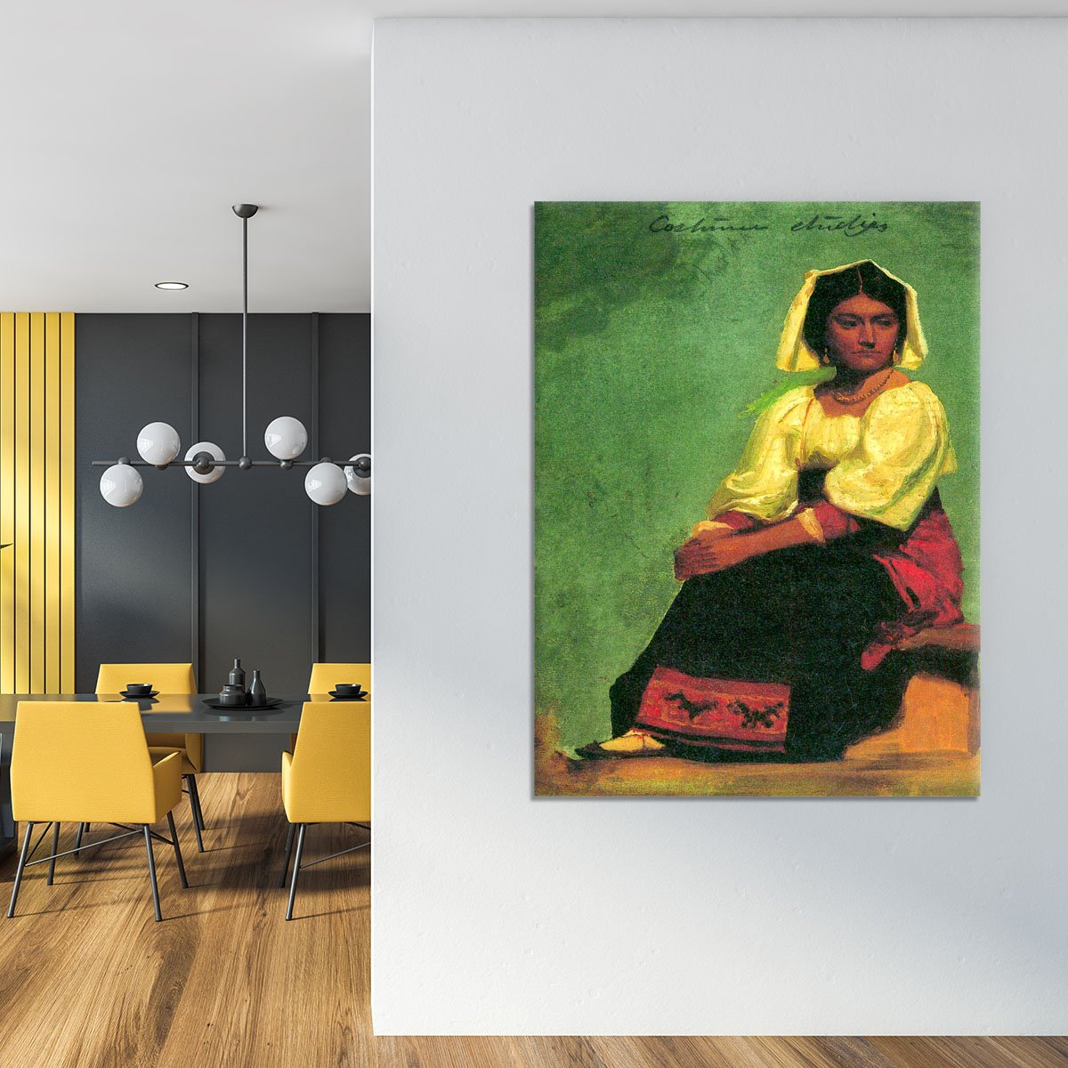 Costume study of a seated woman by Bierstadt Canvas Print or Poster