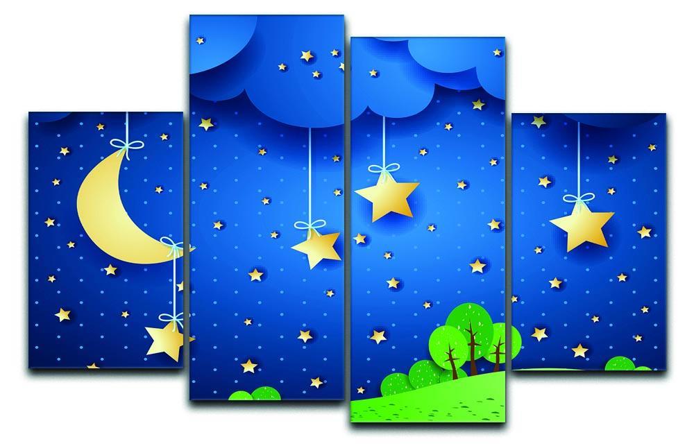 Countryside fantasy landscape 4 Split Panel Canvas  - Canvas Art Rocks - 1