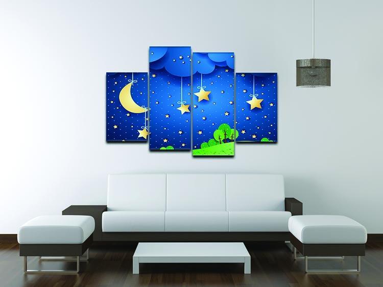 Countryside fantasy landscape 4 Split Panel Canvas  - Canvas Art Rocks - 3