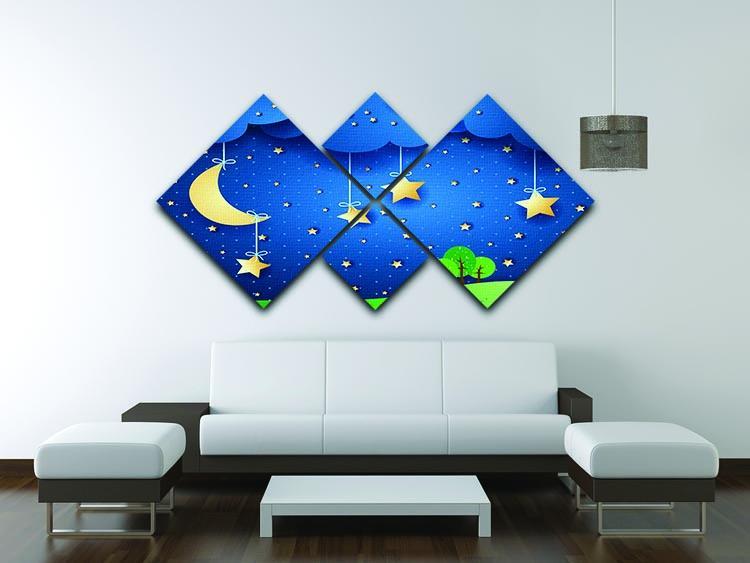 Countryside fantasy landscape 4 Square Multi Panel Canvas  - Canvas Art Rocks - 3