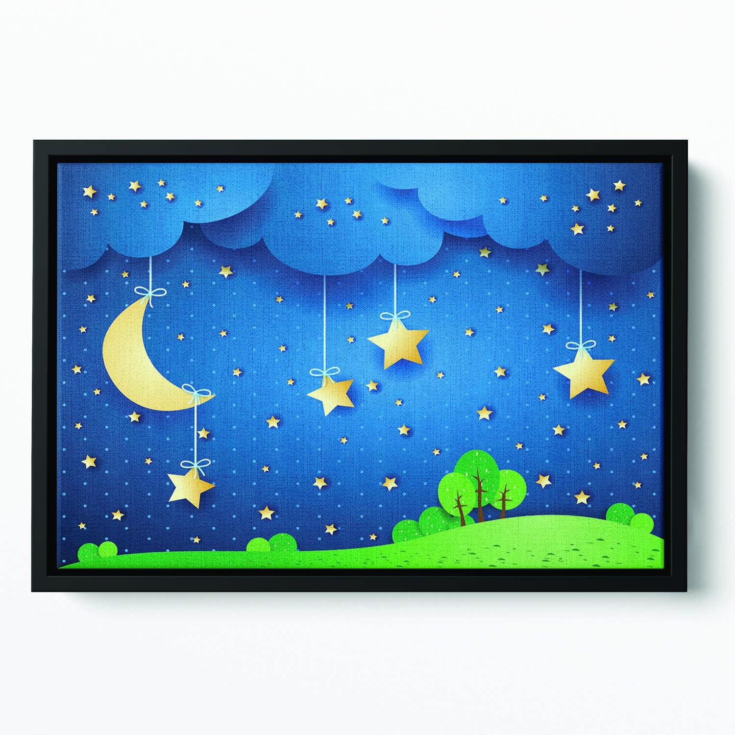 Countryside fantasy landscape Floating Framed Canvas