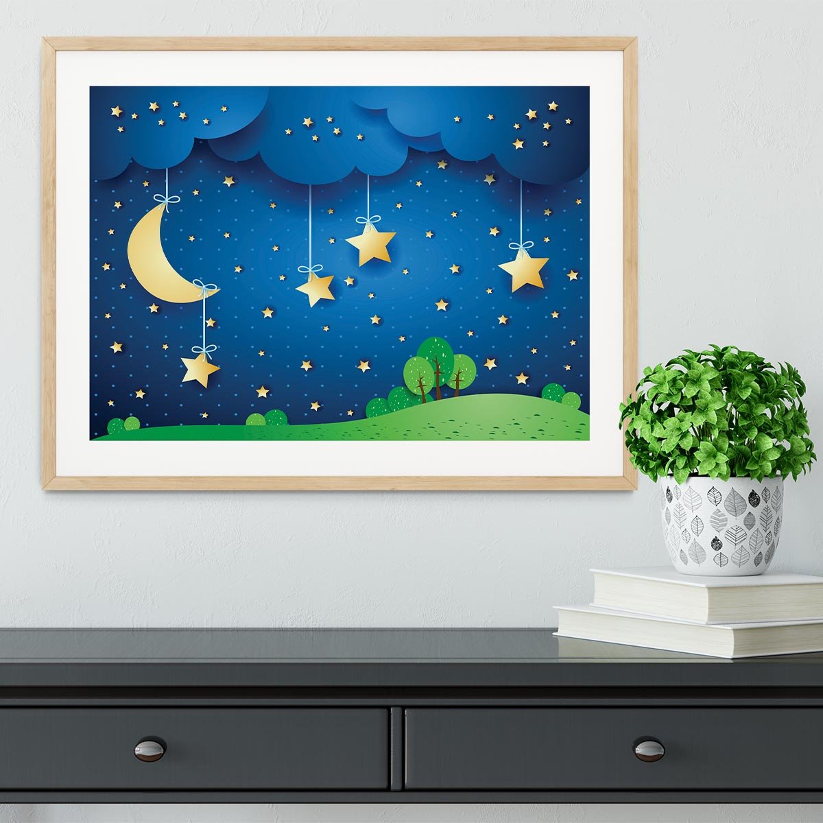 Countryside fantasy landscape Framed Print - Canvas Art Rocks - 3