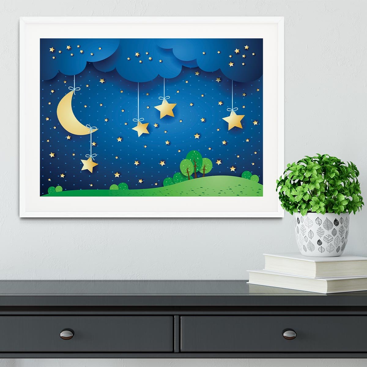 Countryside fantasy landscape Framed Print - Canvas Art Rocks - 5