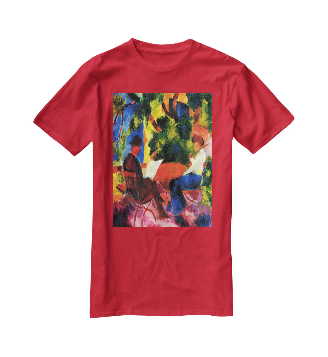 Couple at the garden table by Macke T-Shirt - Canvas Art Rocks - 4