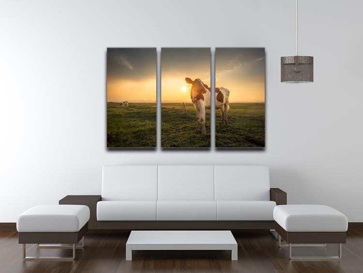 Cow 3 Split Panel Canvas Print - Canvas Art Rocks - 3