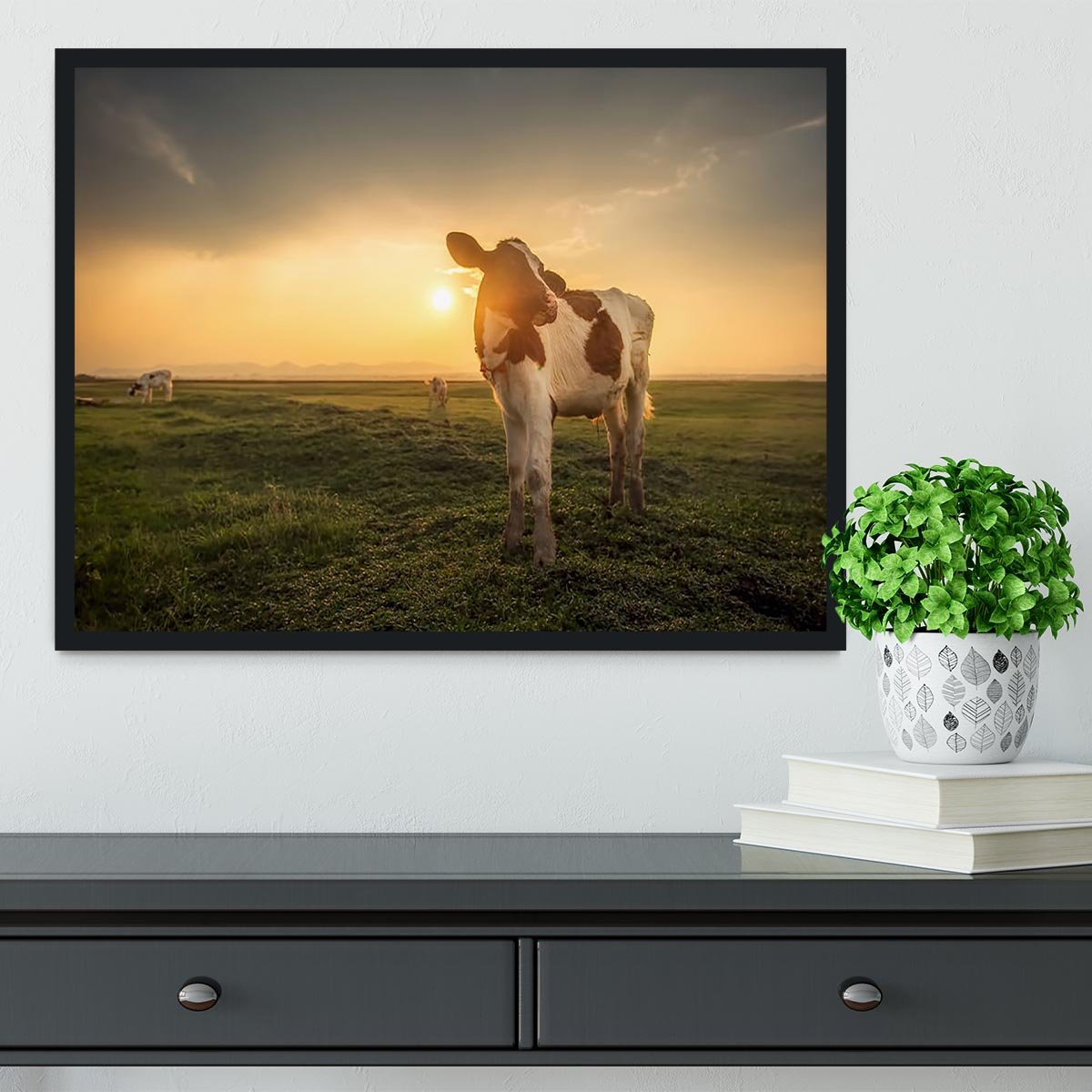 Cow Framed Print - Canvas Art Rocks - 2