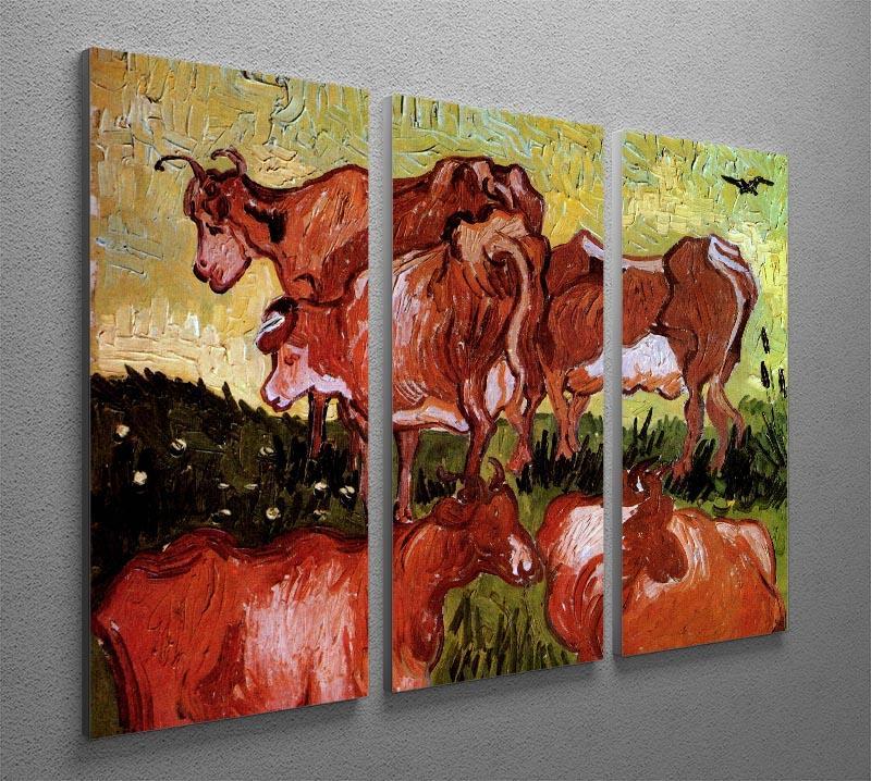 Cows after Jordaens by Van Gogh 3 Split Panel Canvas Print - Canvas Art Rocks - 4