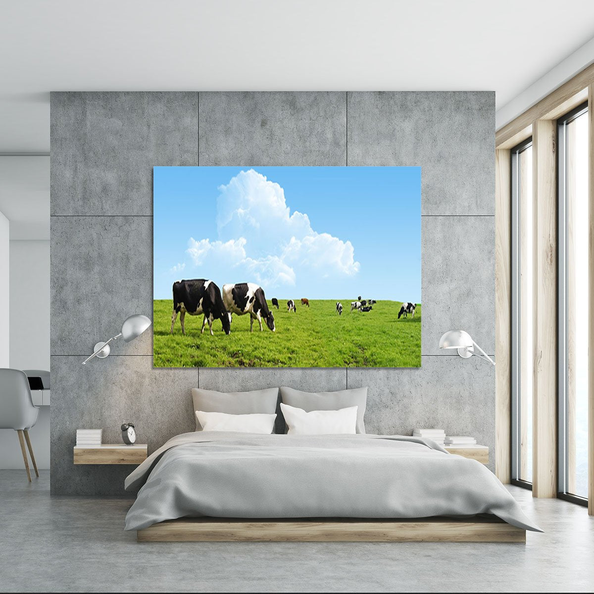 Cows grazing on a farm Canvas Print or Poster