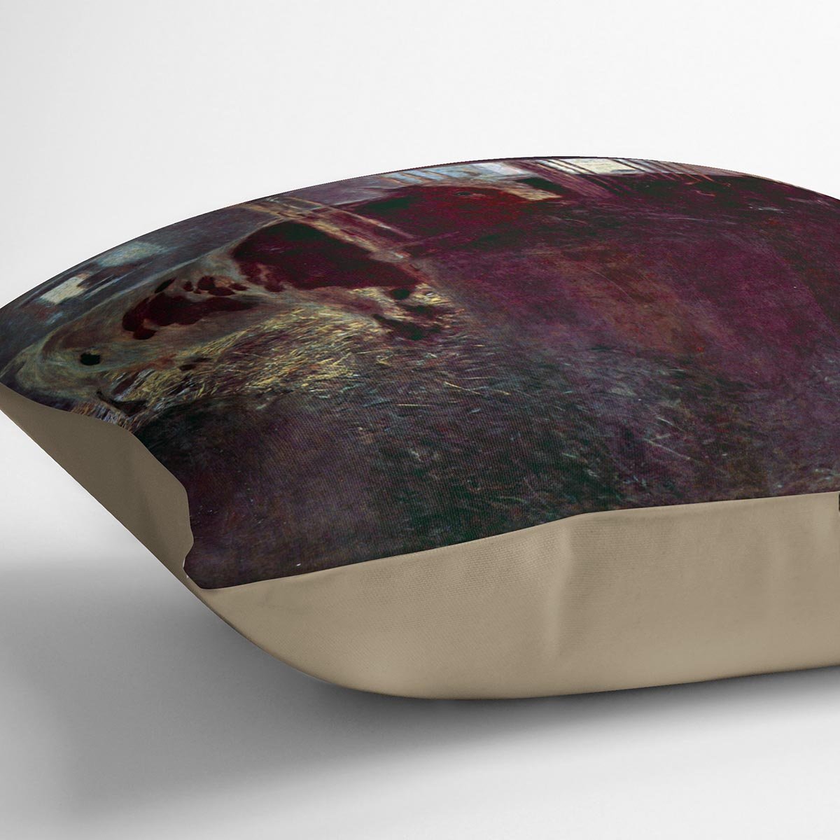 Cows in Stall by Klimt Throw Pillow