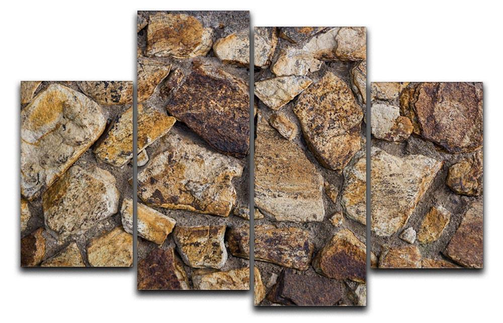 Cracked brick wall background 4 Split Panel Canvas - Canvas Art Rocks - 1