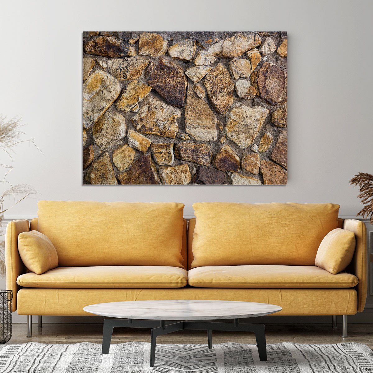 Cracked brick wall background Canvas Print or Poster